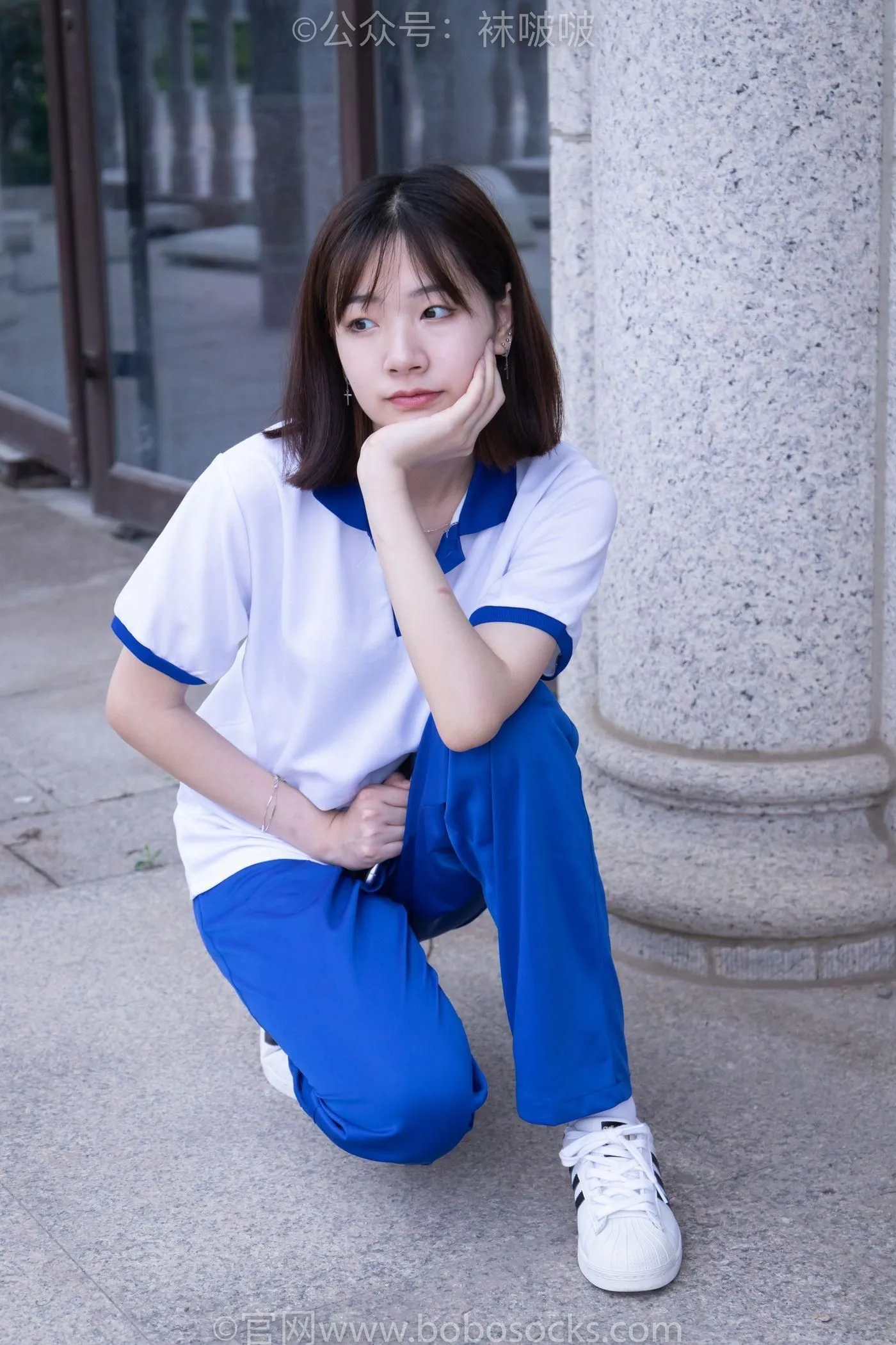[BoBoSocks袜啵啵]NO.022 小甜豆-校服、贝壳头、白棉袜、肉丝 [140P]插图8